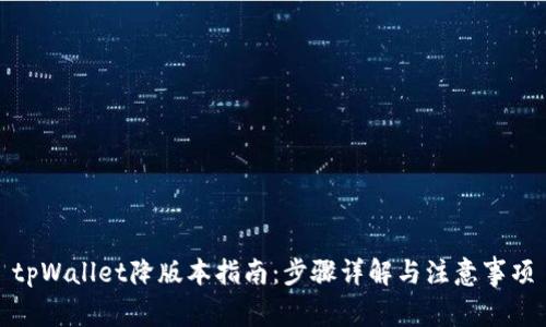 tpWallet降版本指南：步骤详解与注意事项